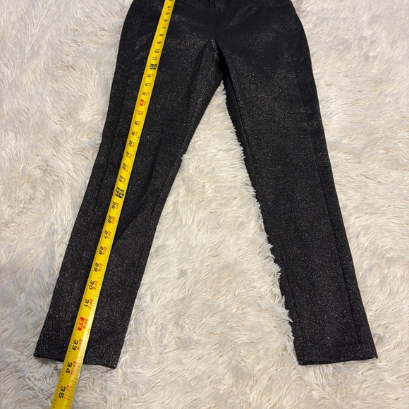 LOFT PETITES Silver Metallic Dress Stretch pull on Pants Skinny Legging MP - Picture 3 of 9